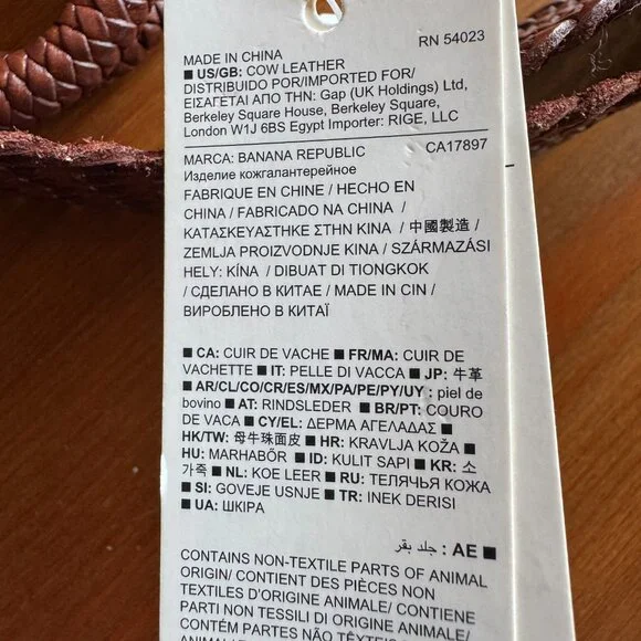 NWT Banana Republic Lightweight Brown Leather Braided Belt in Women's Large - Picture 8 of 9